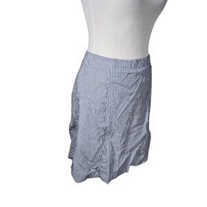 LOFT Size 12 Blue and White Striped Seersucker Skirt